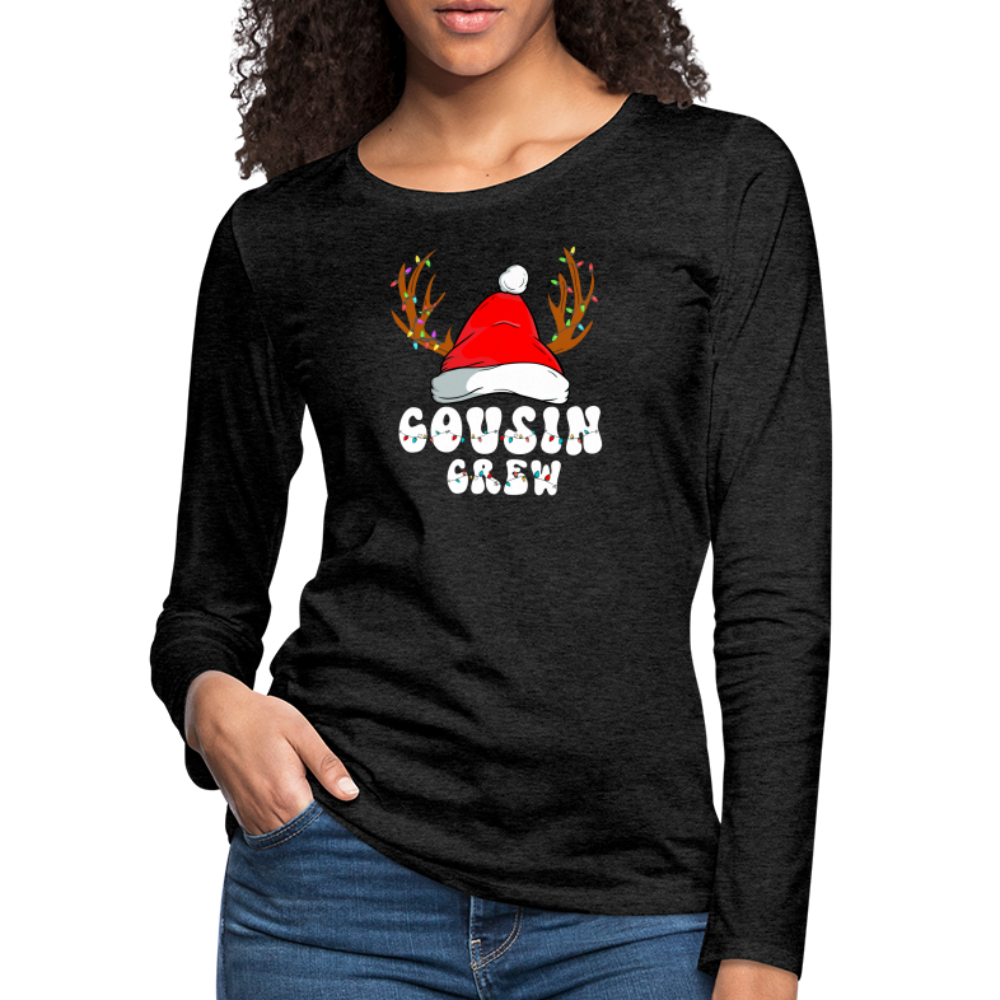 Cousin Crew Christmas Women's Premium Long Sleeve T-Shirt - charcoal grey