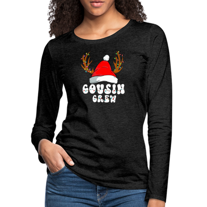 Cousin Crew Christmas Women's Premium Long Sleeve T-Shirt - charcoal grey