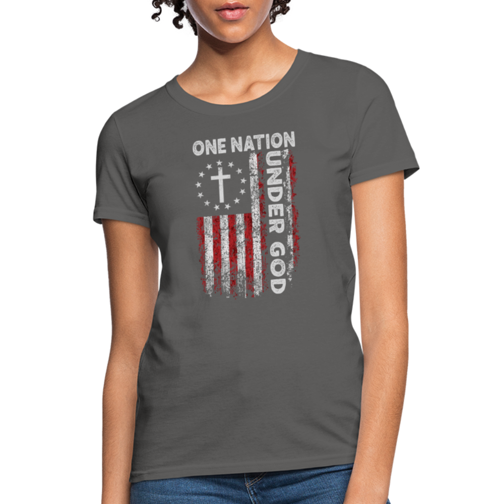 One Nation Under God Women's T-Shirt - charcoal