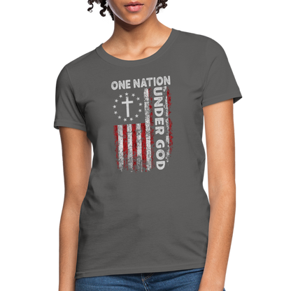 One Nation Under God Women's T-Shirt - charcoal