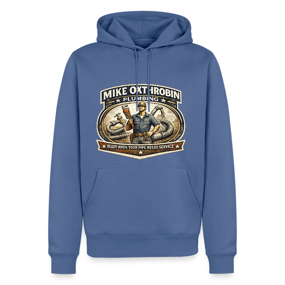 Mike Oxthrobin Plumbing Hoodie Funny Adult Humor Gear Color: stone blue