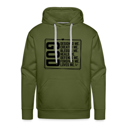 GOD Designed Me Men’s Premium Hoodie - olive green