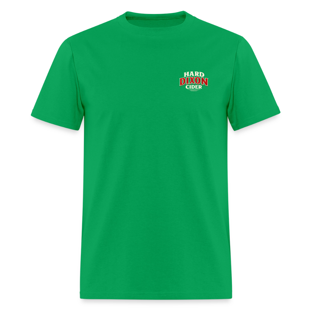Hard Dixon Cider Funny T-Shirt (Front & Back) Color: Bright Green