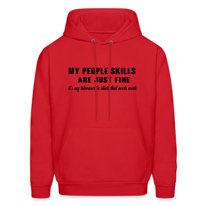 It's My Tolerance To Idiots That Needs Work Hoodie - red