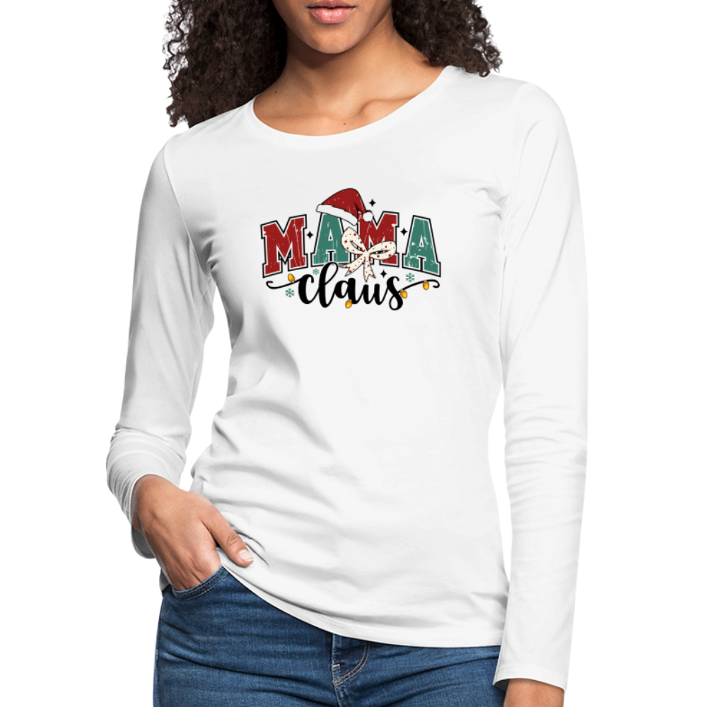 Mama Claus Women's Christmas Long Sleeve T-Shirt - white