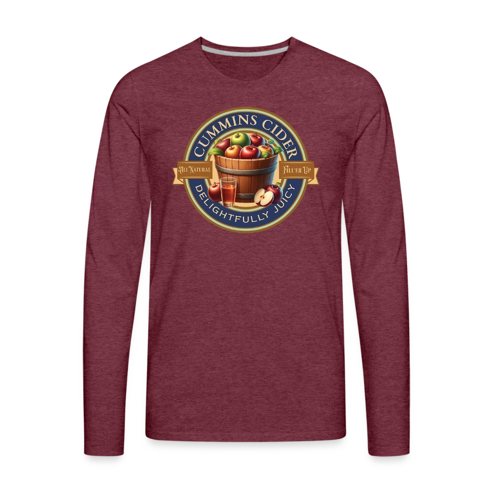 Cummins Cider (Funny Adult Humor) Men's Premium Long Sleeve T-Shirt - heather burgundy