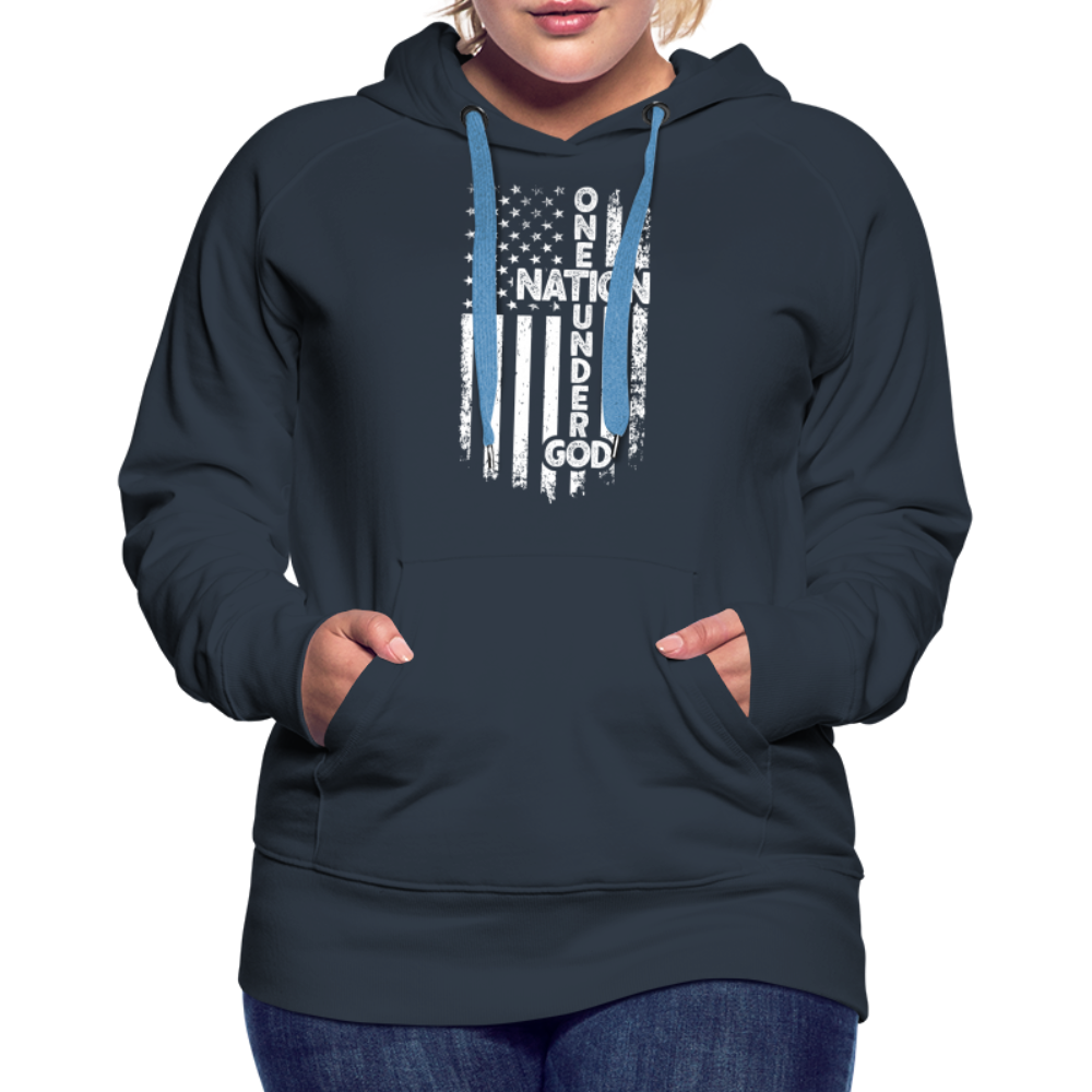 One Nation Under God Women’s Premium Hoodie - navy