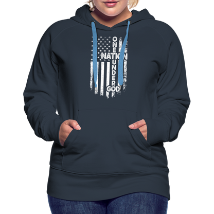 One Nation Under God Women’s Premium Hoodie - navy