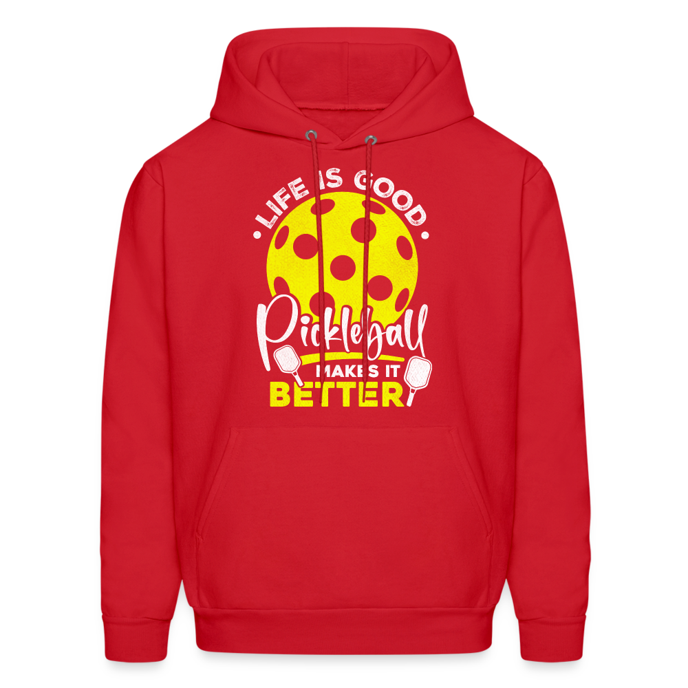 Life Is Good Pickleball Makes It Better Hoodie - red