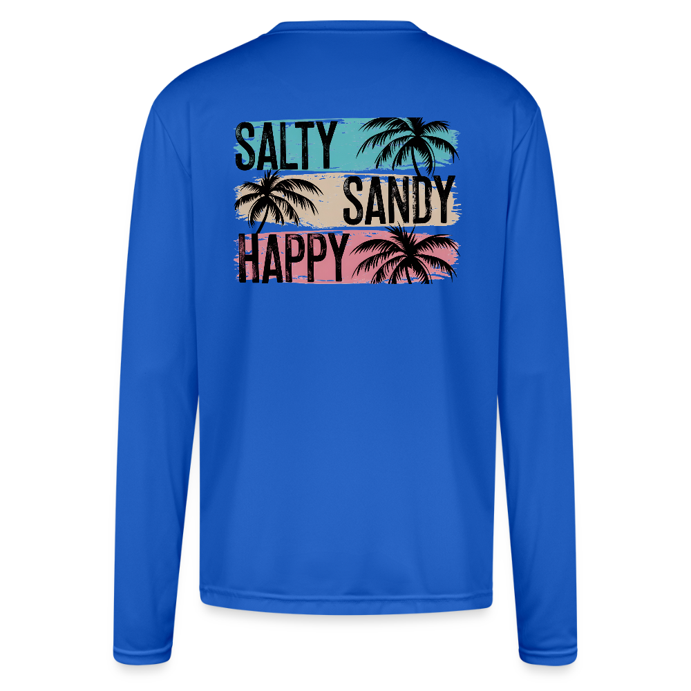 Salty Sandy Happy Beach Performance Shirt – UPF 44+ - royal blue