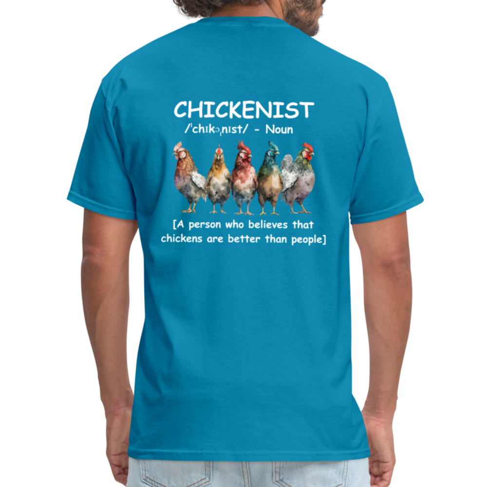 Chickenist T-Shirt (double sided print) - turquoise