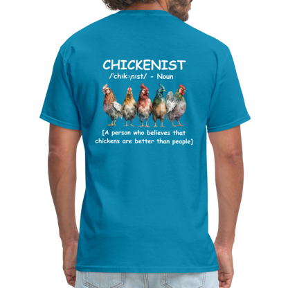 Chickenist T-Shirt (double sided print) - turquoise