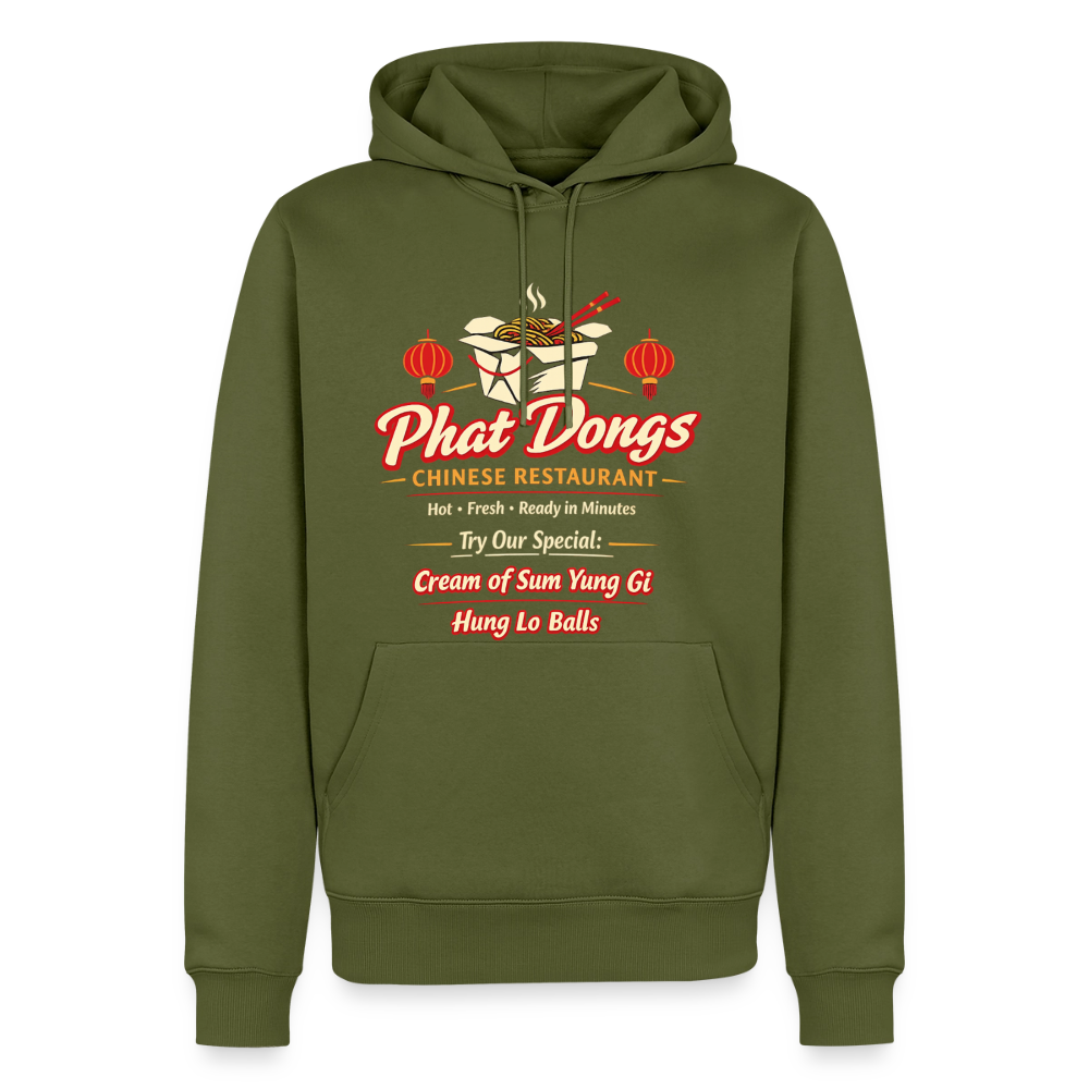 Phat Dongs Funny Chinese Restaurant Hoodie - khaki green 