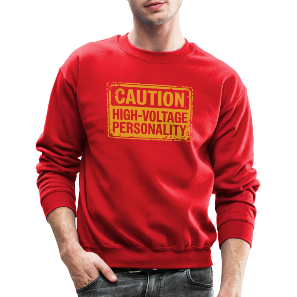 Caution High Voltage Personality Sweatshirt - red