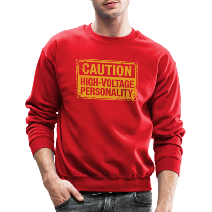 Caution High Voltage Personality Sweatshirt - red