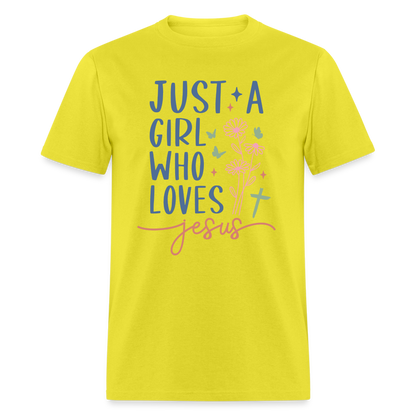 Just A Girl Who Loves Jesus T-Shirt - yellow