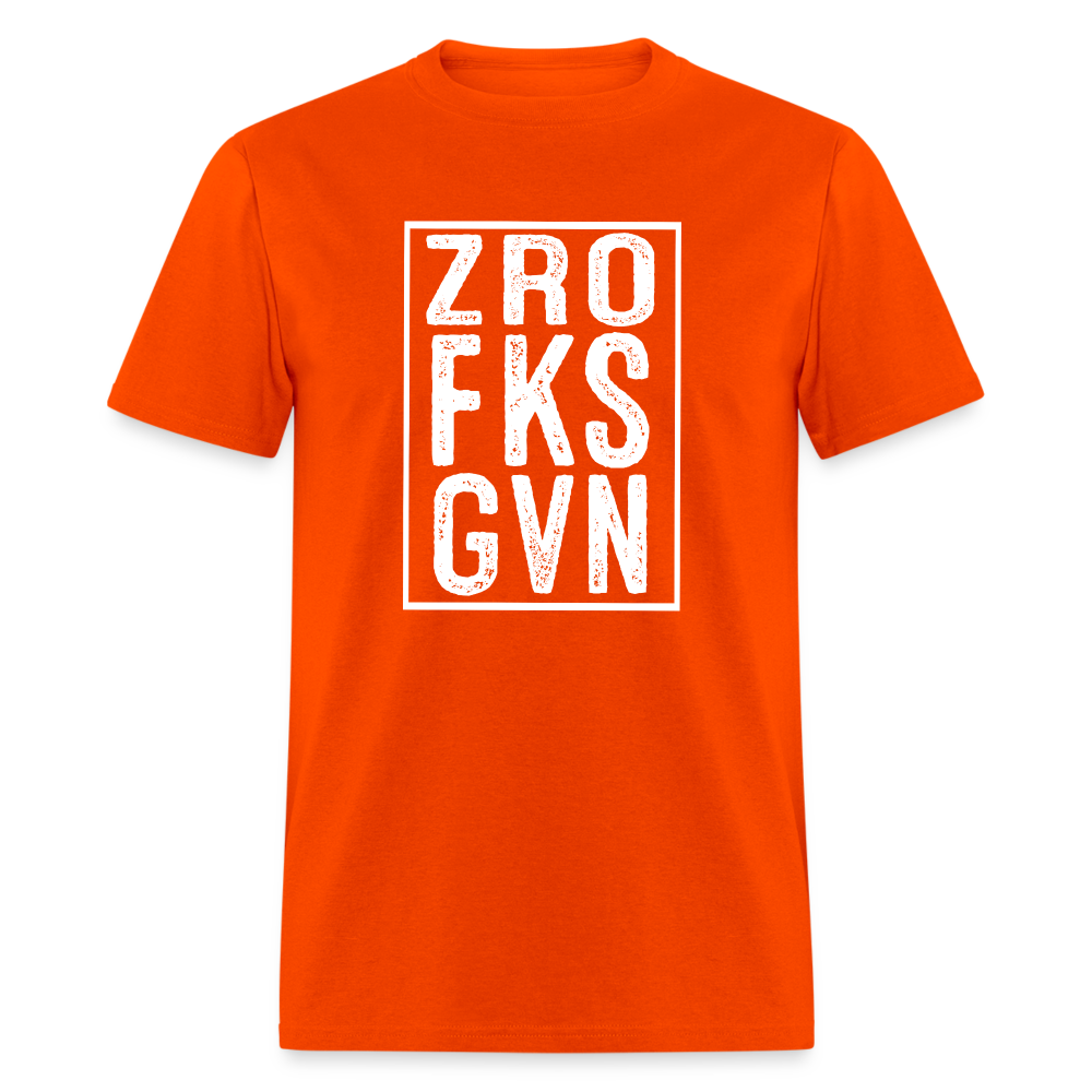 ZRO FKS GVN (Zero Fucks Given) T-Shirt - orange