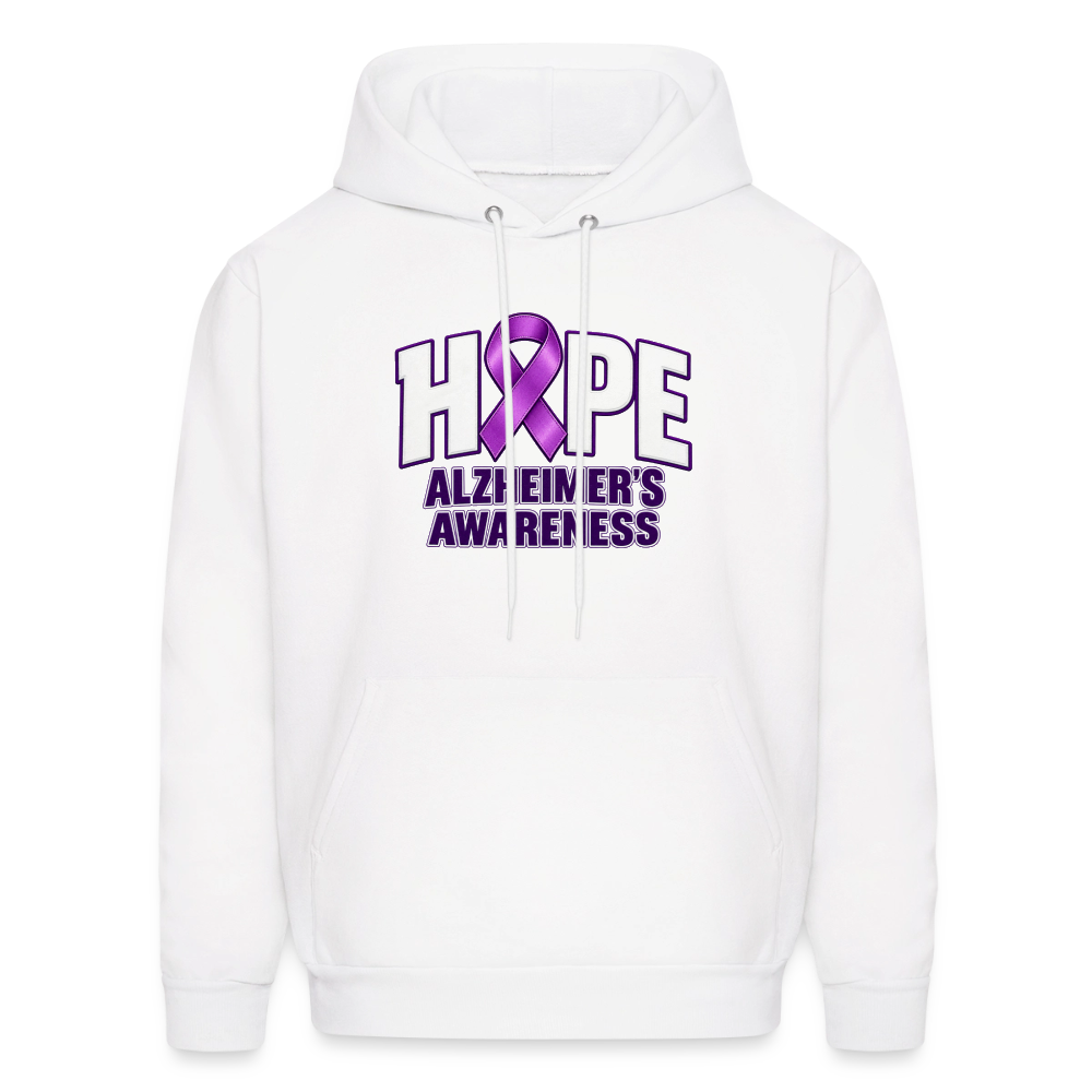 Hope Alzheimer’s Awareness Hoodie – Purple Ribbon Support Hoodie Color: White