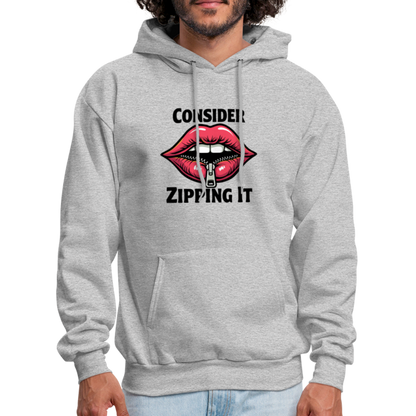 Consider Zipping It Hoodie - heather gray