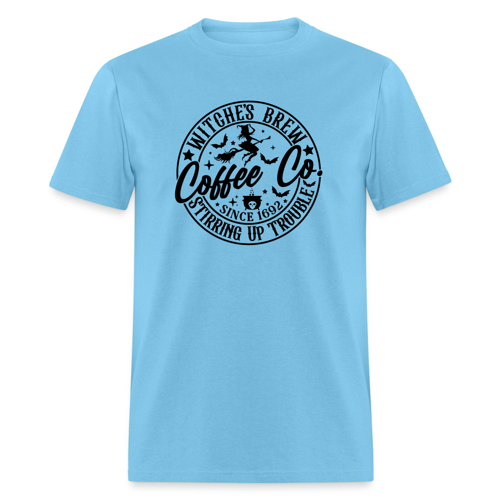 Witches Brew Coffee Co (Halloween) T-Shirt - aquatic blue