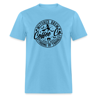 Witches Brew Coffee Co (Halloween) T-Shirt - aquatic blue