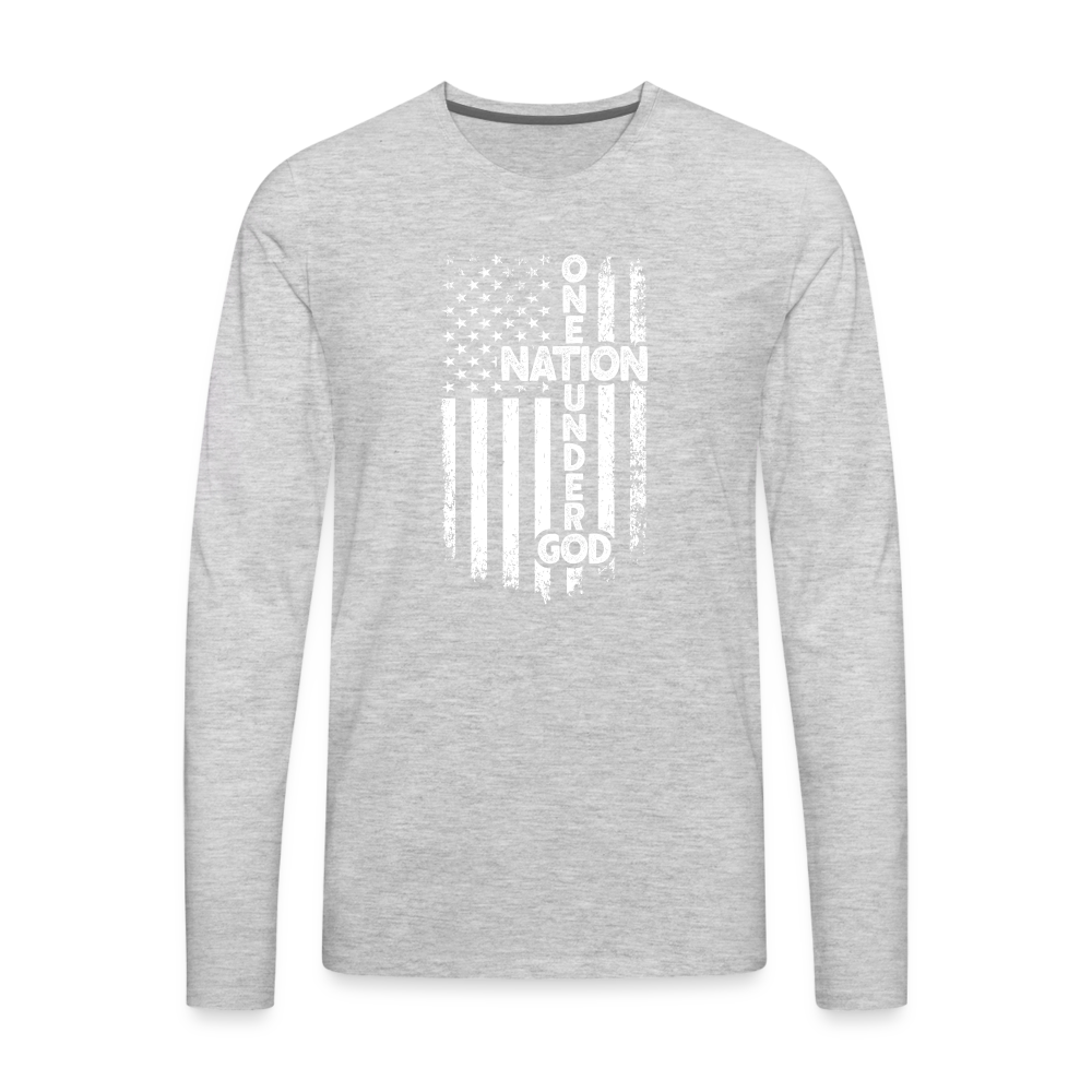 One Nation Under God Men's Premium Long Sleeve T-Shirt - heather gray