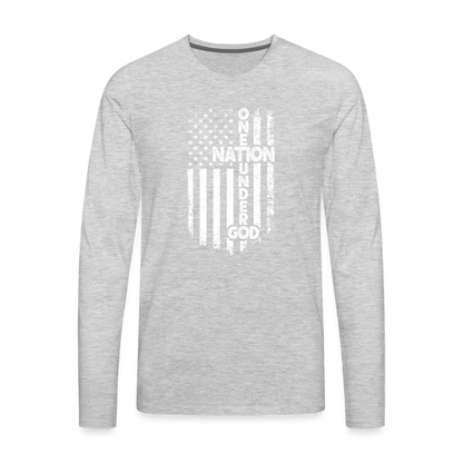 One Nation Under God Men's Premium Long Sleeve T-Shirt - heather gray