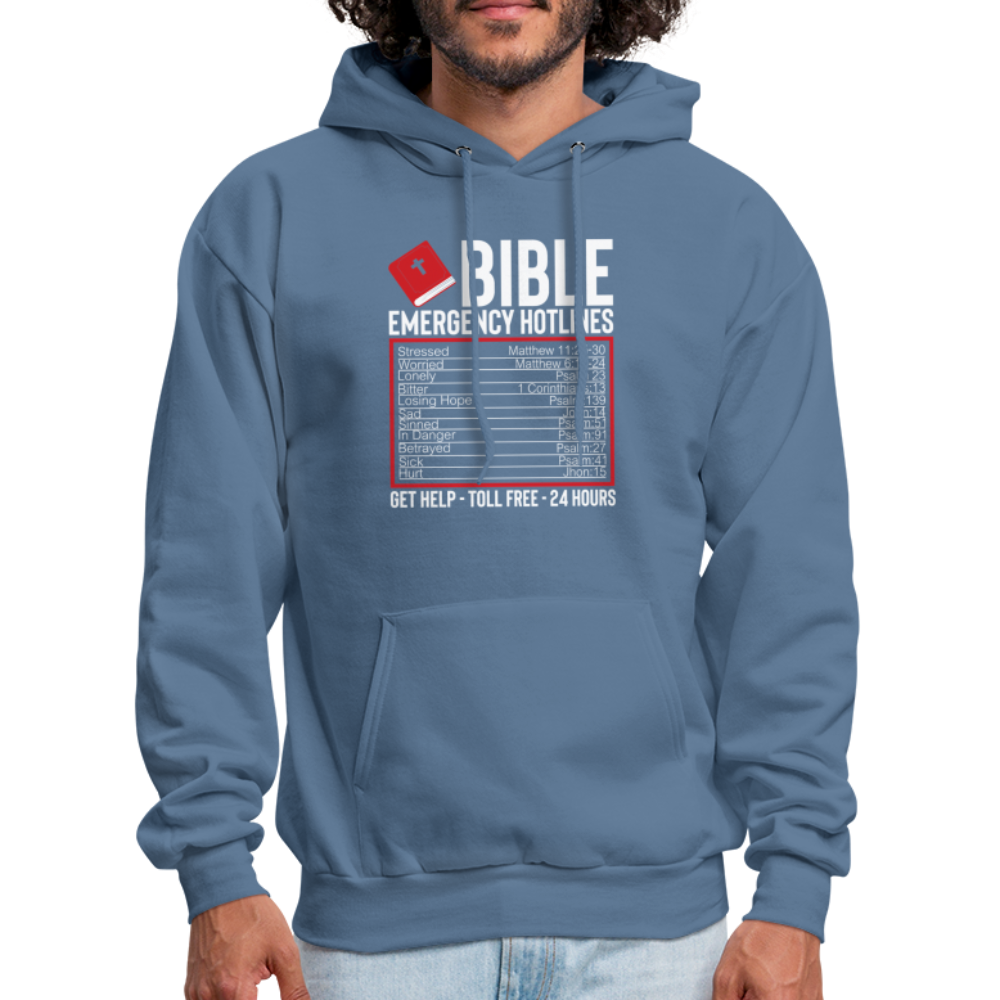 Bible Emergency Hotline (Scriptures) Hoodie - denim blue