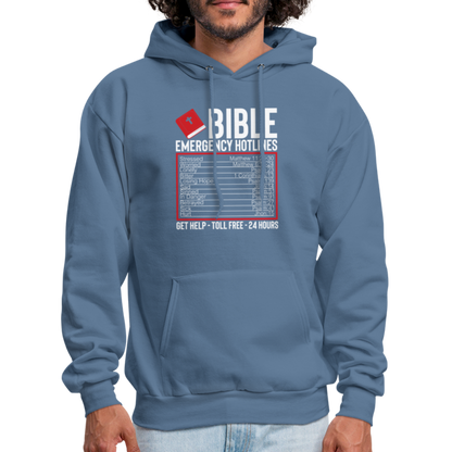 Bible Emergency Hotline (Scriptures) Hoodie - denim blue