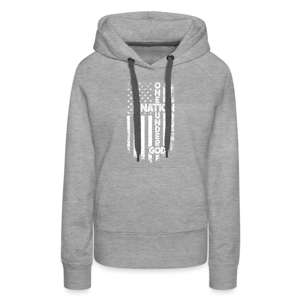 One Nation Under God Women’s Premium Hoodie - heather grey