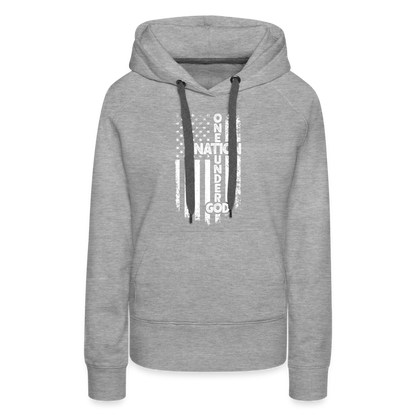 One Nation Under God Women’s Premium Hoodie - heather grey