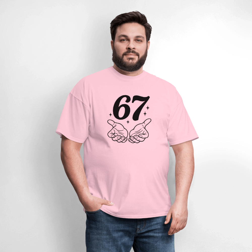 Six Seven 67 Hand Gesture T-Shirt Color: heather gray