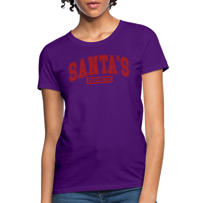 Santa's Favorite Women's Contoured T-Shirt - purple