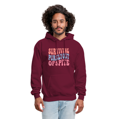 Surviving Purely Out Of Spite Hoodie - burgundy