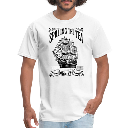 Spilling The Tea Sine 1773 T-Shirt - white