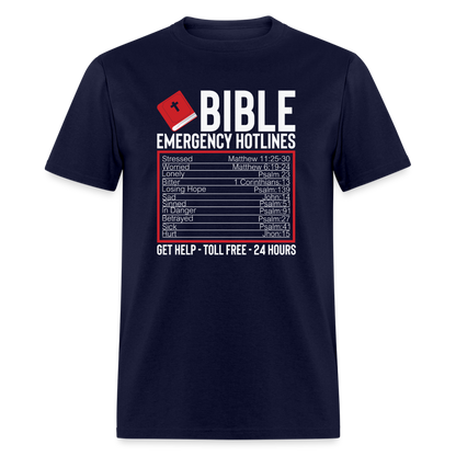 Bible Emergency Hotline (Scriptures) T-Shirt - navy