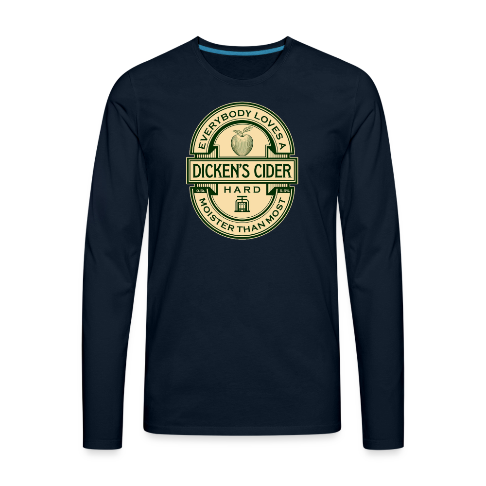 Dicken's Cider Men's Premium Long Sleeve T-Shirt - deep navy