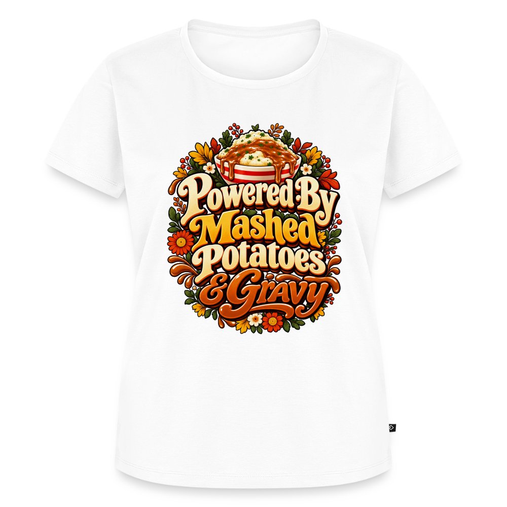 Powered by Mashed Potatoes & Gravy – Fall Floral Women’s Premium T-Shirt - white