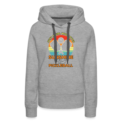 Just A Girl Who Loves Sunshine and Pickleball Premium Hoodie - heather grey