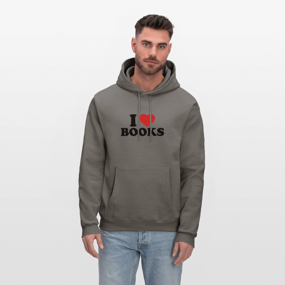 I Love Books Hoodie Color: white