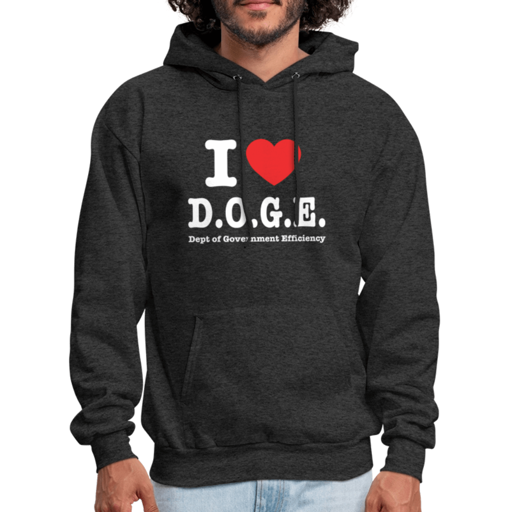 I Love DOGE (Dept of Government Efficiency) Hoodie - charcoal grey