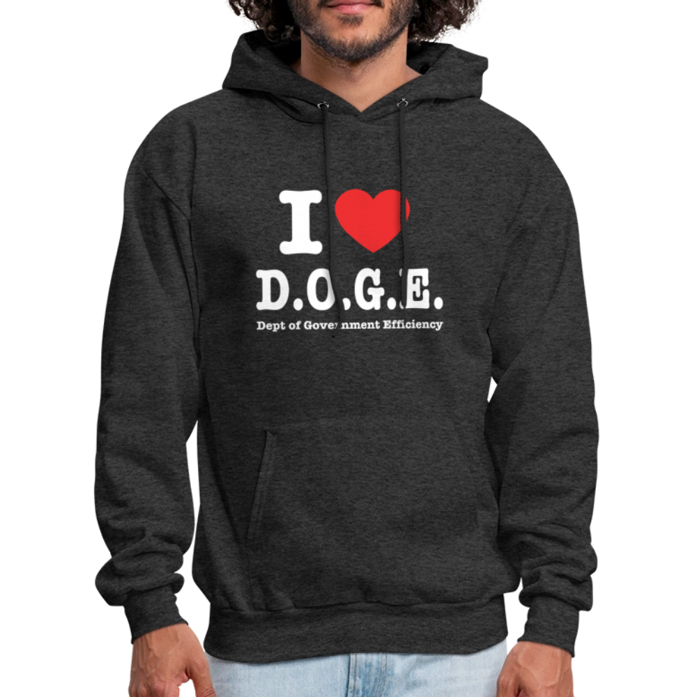 I Love DOGE (Dept of Government Efficiency) Hoodie - charcoal grey