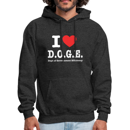 I Love DOGE (Dept of Government Efficiency) Hoodie - charcoal grey