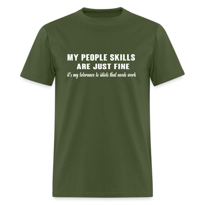 It's My Tolerance To Idiots That Needs Work T-Shirt - military green