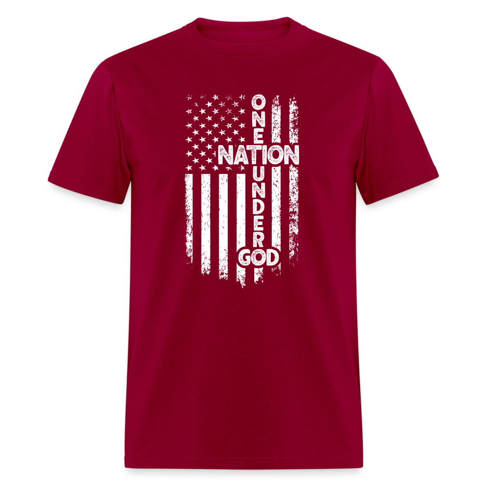 One Nation Under God T-Shirt - dark red