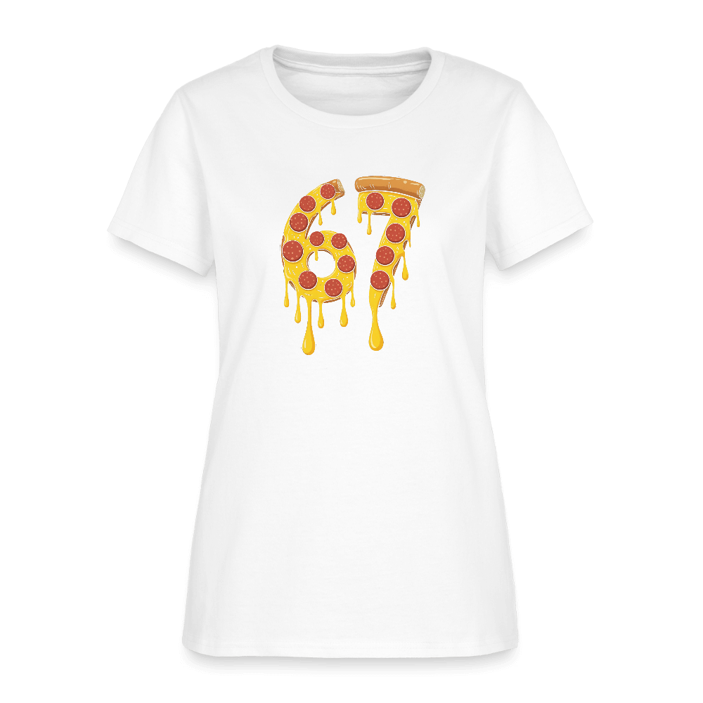 Six Seven 67 Pizza Women's T-Shirt Color: white