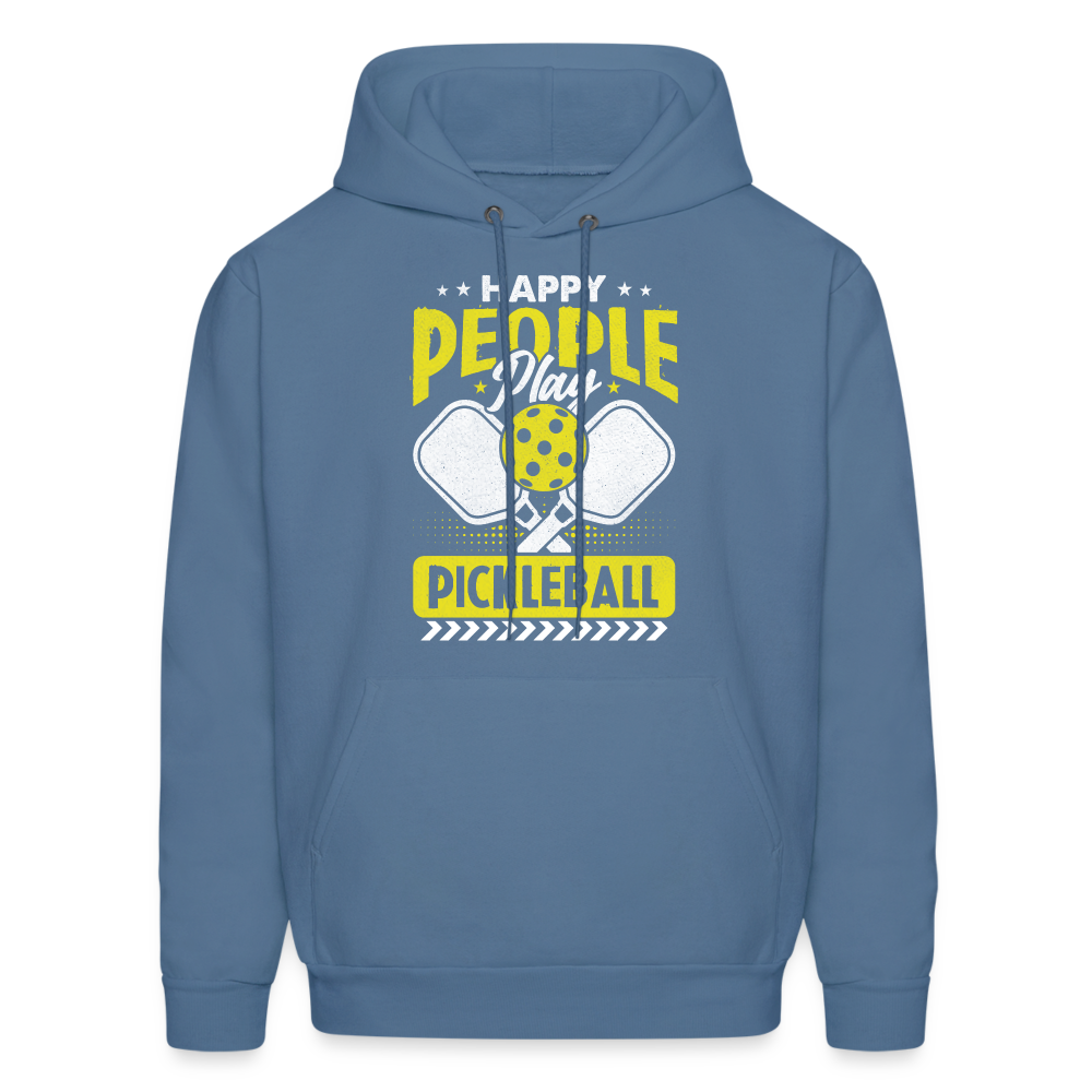 Happy People Play Pickleball Hoodie - denim blue