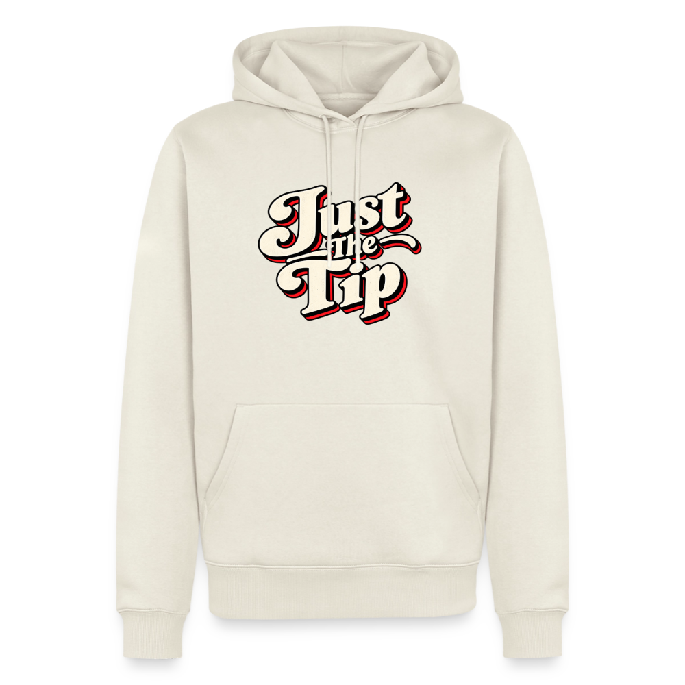 Just the Tip Funny Adult Humor Hoodie Color: Off White
