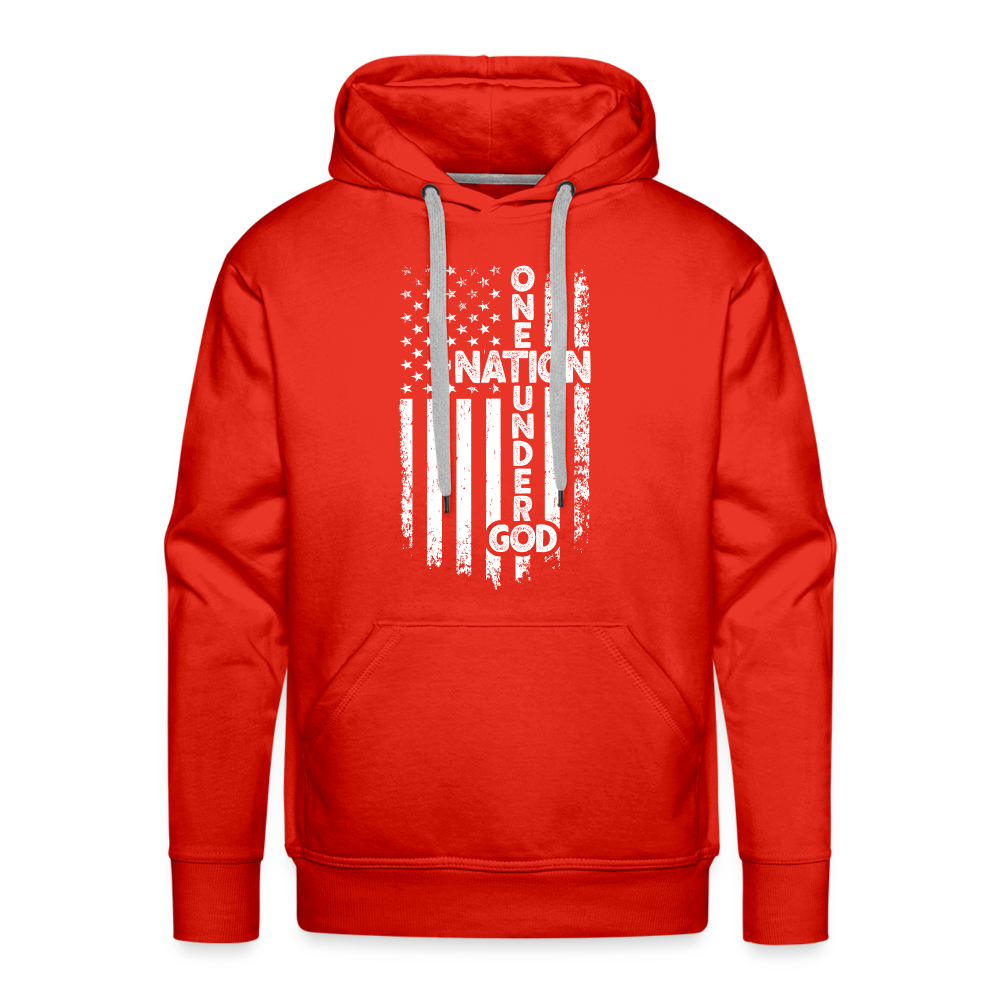 One Nation Under God Men’s Premium Hoodie - red