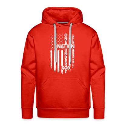 One Nation Under God Men’s Premium Hoodie - red